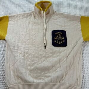 BDG Urban Outfitters Sweatshirt Mens S Cream Yellow Mock Neck Vintage Style